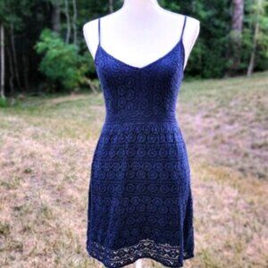 vintage Y2K Abercrombie & Fitch Navy Lace dress size small cottagecore